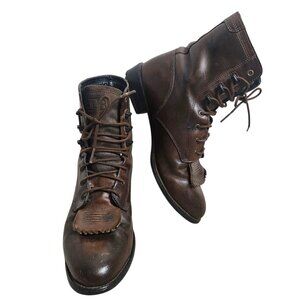 Ariat Heritage Lacer Women's 7 B Leather Lace Up Ankle Boots Brown Western Work